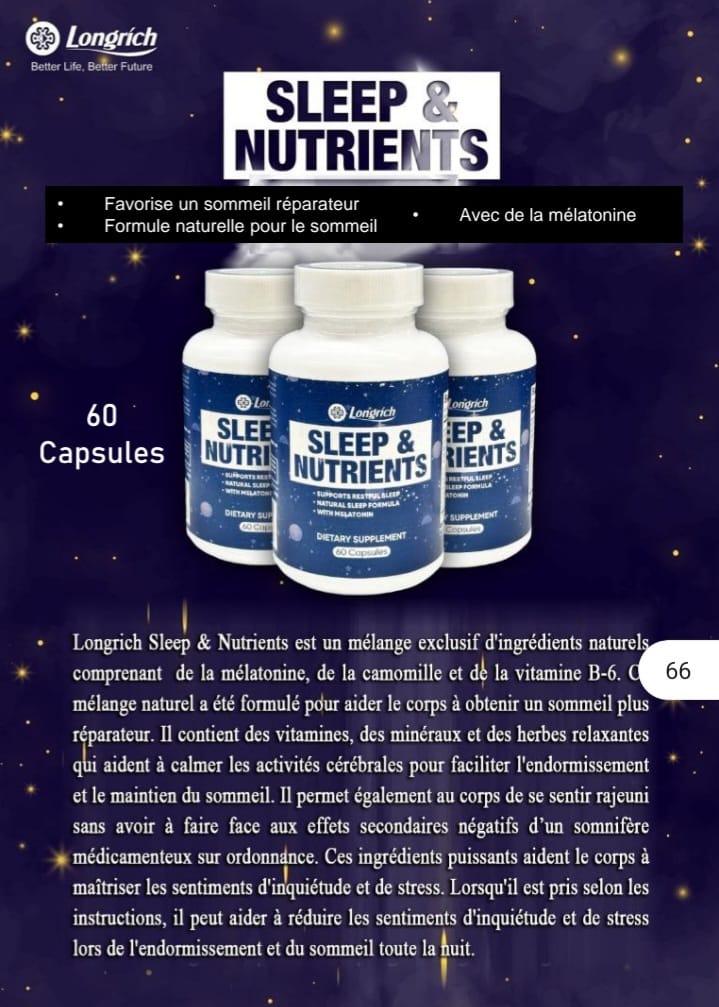 SLEEP & NUTRIENTS Sommeil Réparateur & Détente Naturelle (60 Capsules)